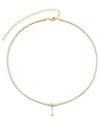 Adornia 14k Gold Plated Tennis Necklace With Initial Charm
