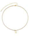 Adornia 14k Gold Plated Tennis Necklace With Initial Charm