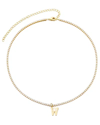Adornia 14k Gold Plated Tennis Necklace With Initial Charm
