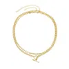 Adornia 14k Gold Plated Toggle And Paperclip Set Of 2 Necklaces In Gold