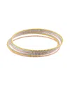 ADORNIA 14K GOLD-PLATED TRI-COLOR SKINNY 7-PIECE BANGLE SET