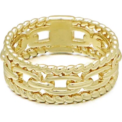 Adornia 14k Gold Plated Triple Band Ring