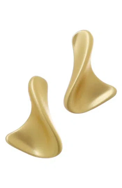 Adornia 14k Gold Plated Twist Stud Earrings In Burgundy