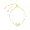 Adornia 14k Gold Plated White Butterfly Bolo Bracelet In White