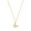 Adornia 14k Gold Plated White Butterfly Necklace In Gold