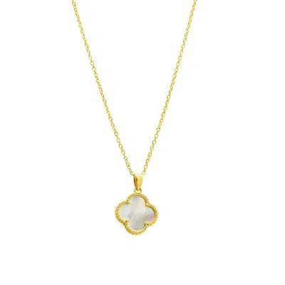 Adornia 14k Gold Plated White Mother Of Pearl Flower Necklace