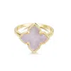 Adornia 14k Gold Plated White Mother Of Pearl Flower Ring In Gold