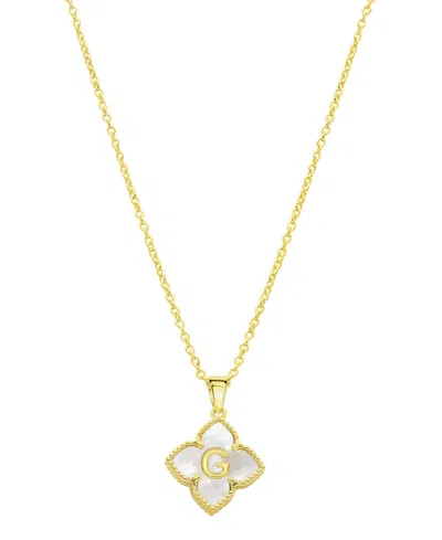 Adornia Mother Of Pearl Initial Pendant Necklace In White- G