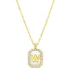Adornia 14k Gold Plated White Mother-of-pearl Initial Tablet Necklace In Gold