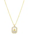 Adornia 14k Gold-plated White Mother-of-pearl Initial Tablet Necklace In White- A
