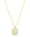 Adornia 14k Gold-plated White Mother-of-pearl Initial Tablet Necklace In White- D
