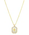 ADORNIA 14K GOLD-PLATED WHITE MOTHER-OF-PEARL INITIAL TABLET NECKLACE