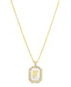 Adornia 14k Gold-plated White Mother-of-pearl Initial Tablet Necklace In White- F