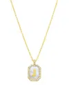 Adornia 14k Gold-plated White Mother-of-pearl Initial Tablet Necklace In White- J