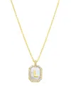 Adornia 14k Gold-plated White Mother-of-pearl Initial Tablet Necklace In White- L