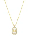 Adornia Crystal Mother Of Pearl Initial Pendant Necklace In White- U