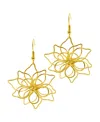 ADORNIA 14K GOLD-PLATED WIRE FLOWER EARRINGS