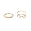 Adornia Gold Cubic Zirconia X And Eternity Ring Set In Gold