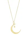 Adornia 14k Gold Plated Hanging Moon And Star Necklace