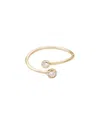 Adornia 14k Over Silver Crystal Adjustable Crystal Overlapping Medium Ring