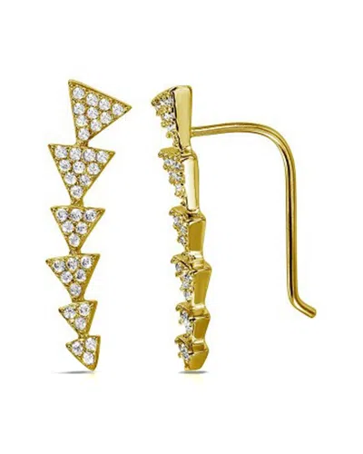 Adornia 14k Over Silver Crystal Ear Climber In Gold
