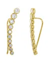 Adornia Bezeled Ear Climber Earrings Gold