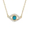 Adornia 14k Yellow Gold Plated Evil Eye Cz Station Necklace
