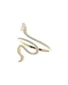 Adornia Crystal Snake Ring Gold