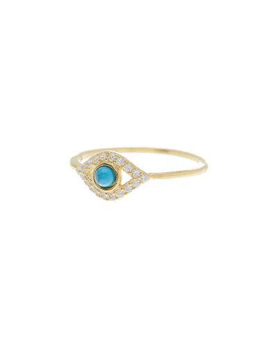 ADORNIA ADORNIA 14K OVER SILVER CRYSTAL RING