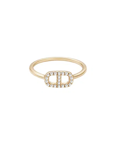 ADORNIA ADORNIA 14K OVER SILVER CZ MARINER LINK RING