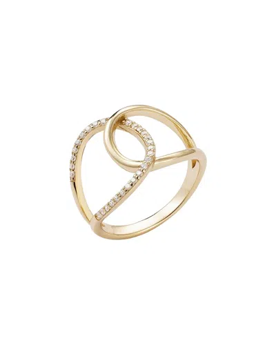 Adornia 14k Over Silver Cz Tall Infinity Ring In Gold