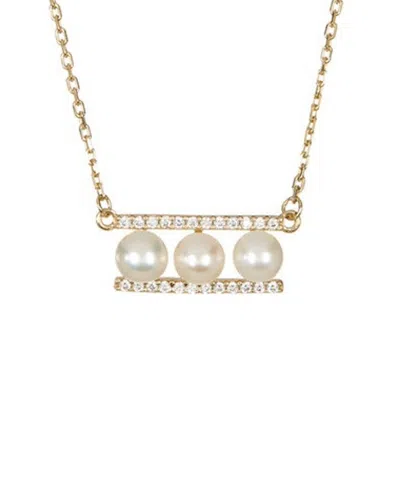 Adornia 14k Over Silver Pearl & Crystal Necklace