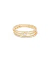 Adornia 14k Gold Plated Three Band Ring Set In Gold