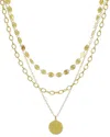 Adornia 14k Gold Plated 3-layer Toggle And Confetti Necklace In Gold