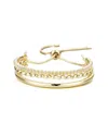 Adornia 14k Plated 3-line Cuff Adjustable Bolo Bracelet