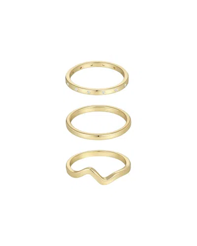Adornia 14k Plated 3-band Cz Set In Gold