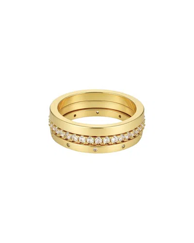 Adornia 14k Plated 3-band Cz Set In Gold