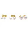 Adornia Freshwater Pearl Stud Set Gold In Gold
