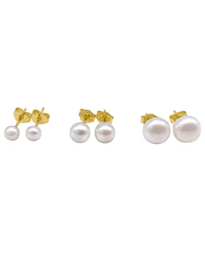 ADORNIA ADORNIA 14K PLATED 5-10MM PEARL STUDS