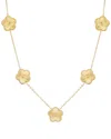 Adornia Tarnish Resistant 14k Yellow Gold Plated 5-leaf Clover Station Necklace In Gold