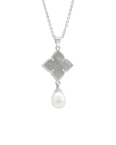 Adornia 14k Plated 6.35mm Pearl Drop Necklace In Metallic