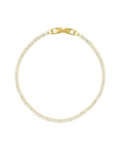 Adornia 14k Plated 7" Micro Tennis Bracelet In Gold