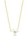 Adornia 14k Plated 7mmmm Pearl Cz Adjustable Necklace