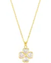 Adornia 14k Gold Plated Adjustable Clear Crystal Heart Clover Necklace