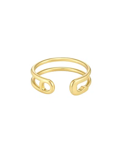 Adornia 14k Plated Adjustable Safety Band Ring In Gold