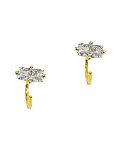 Adornia 14k Plated Baguette Huggie Earrings