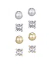 Adornia Gold Silver Cubic Zirconia Ball Solitaire Stud Set In Silver