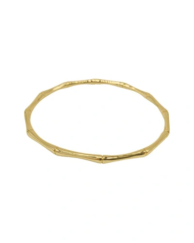 Adornia 14k Gold Plated Bamboo-shaped Bangle Bracelet