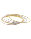 Adornia 14k Gold Plated Tri-color Skinny 7-piece Bangle Set