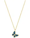 Adornia 14k Gold Plated Blue Butterfly Necklace